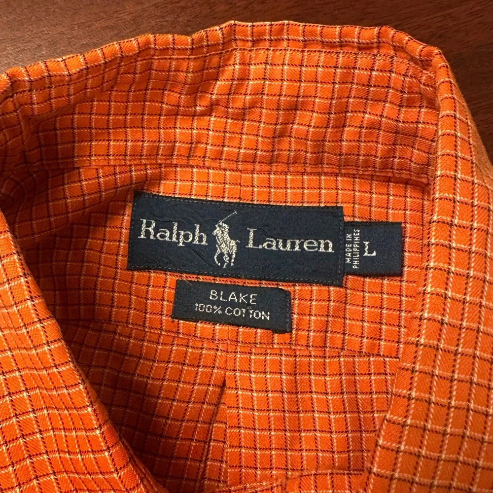 2- Ralph Lauren Button Down‎ Blake Shirts Mens Large Micro Gingham Check Plaid - Picture 11 of 14